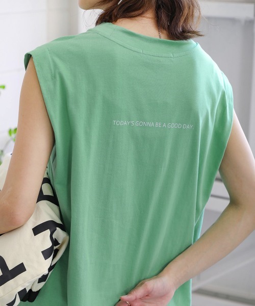 Bou Jeloud(ブージュルード)の「CO天竺タックノースリTシャツ(Tシャツ/カットソー・レディース・ホワイト/チャコールグレー/グリーン/イエロー・FREE)」の16枚目の写真