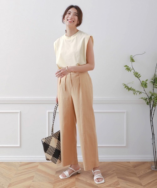 Bou Jeloud(ブージュルード)の「CO天竺タックノースリTシャツ(Tシャツ/カットソー・レディース・ホワイト/チャコールグレー/グリーン/イエロー・FREE)」の17枚目の写真