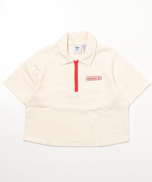 adidas（アディダス）の「クロップジップ ポロシャツ / 夏服 / アディダスオリジナルス（レディース）（ポロシャツ・レディース・オフホワイト・SMALL/MEDIUM/LARGE/X-LARGE/XX-LARGE/X-SMALL/3XL）」の9枚目の写真