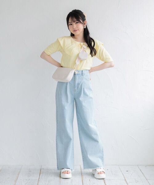ems excite(エムズエキサイト)の「デカ襟半袖テレコCT(Tシャツ/カットソー・レディース・ブラック/オフホワイト/イエロー/レッド系その他3・FREE)」の9枚目の写真