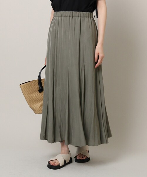 UNTITLED（アンタイトル）の「◆【夏から秋まで】パウダークロス ロングスカート＜NEWバージョン／洗える＞（スカート・レディース・カーキ/ブラック・04/50/48/46/00/42/03/01/02/44）」の18枚目の写真