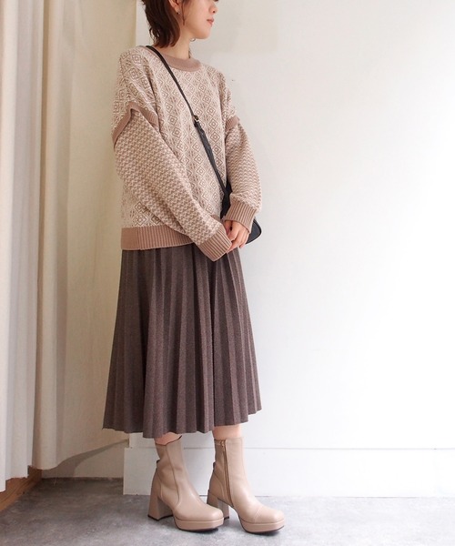 byあしながおじさん（バイアシナガオジサン）の「厚底ストレッチブーツ　-8980677（ブーツ・レディース・ブラック系その他/ブラック/アイボリー・24.5cm/23.0cm/24.0cm/23.5cm/22.5cm）」の6枚目の写真