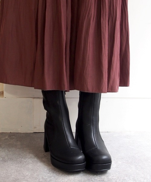 byあしながおじさん（バイアシナガオジサン）の「厚底ストレッチブーツ　-8980677（ブーツ・レディース・ブラック系その他/ブラック/アイボリー・24.5cm/23.0cm/24.0cm/23.5cm/22.5cm）」の20枚目の写真