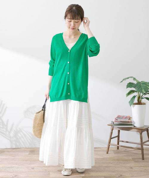 URBAN RESEARCH Sonny Label（アーバンリサーチサニーレーベル）の「エアリーコットンティアードピンタックスカート（スカート・レディース・ブラック/オフホワイト/グリーン・FREE）」の7枚目の写真