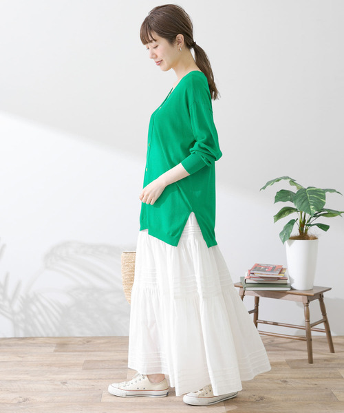 URBAN RESEARCH Sonny Label（アーバンリサーチサニーレーベル）の「エアリーコットンティアードピンタックスカート（スカート・レディース・ブラック/オフホワイト/グリーン・FREE）」の8枚目の写真