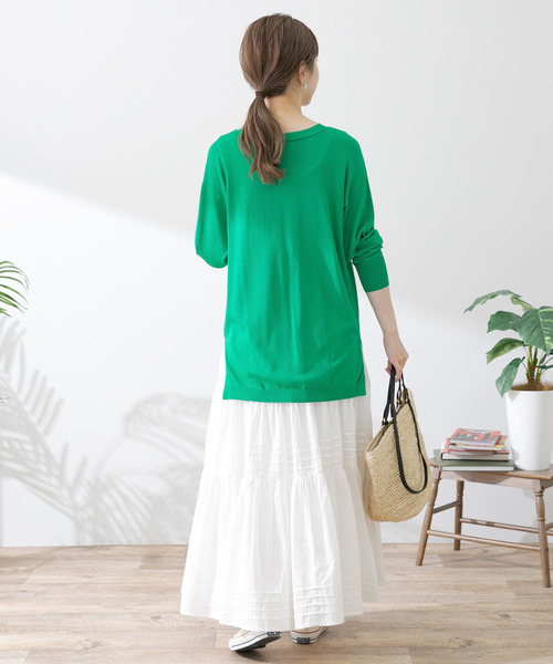 URBAN RESEARCH Sonny Label（アーバンリサーチサニーレーベル）の「エアリーコットンティアードピンタックスカート（スカート・レディース・ブラック/オフホワイト/グリーン・FREE）」の9枚目の写真