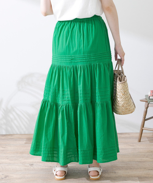 URBAN RESEARCH Sonny Label（アーバンリサーチサニーレーベル）の「エアリーコットンティアードピンタックスカート（スカート・レディース・ブラック/オフホワイト/グリーン・FREE）」の22枚目の写真