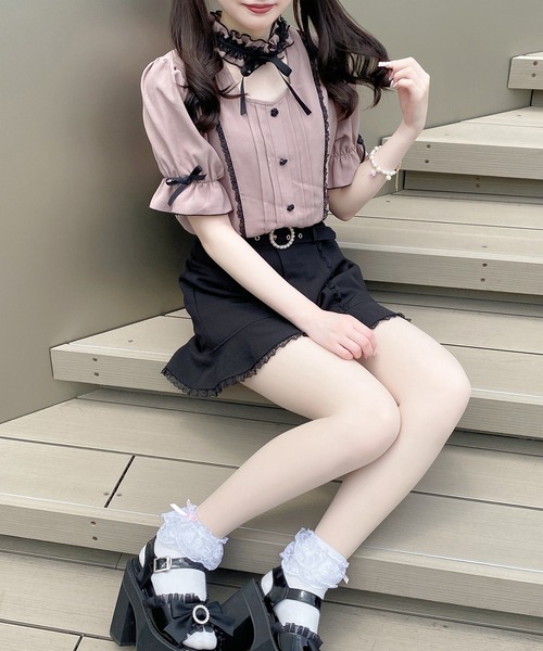 ROJITA（ロジータ）の「デコルテ開きフリルリボンブラウス（シャツ/ブラウス・レディース・ホワイト/ブラック/ピンク・FREE）」の13枚目の写真