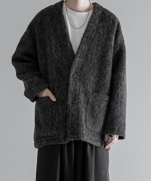 KUUUPY（クーピー）の「shaggy outer cardigan - シャギーアウターカーディガン（カーディガン/ボレロ・メンズ・グレー/チャコールグレー・SMALL/MEDIUM/LARGE）」の6枚目の写真