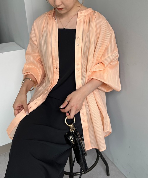 CAPRICIEUX LE'MAGE（カプリシューレマージュ）の「シアースリットデザインシャツ（シャツ/ブラウス・レディース・ホワイト/ベージュ/サーモンピンク・FREE）」の18枚目の写真