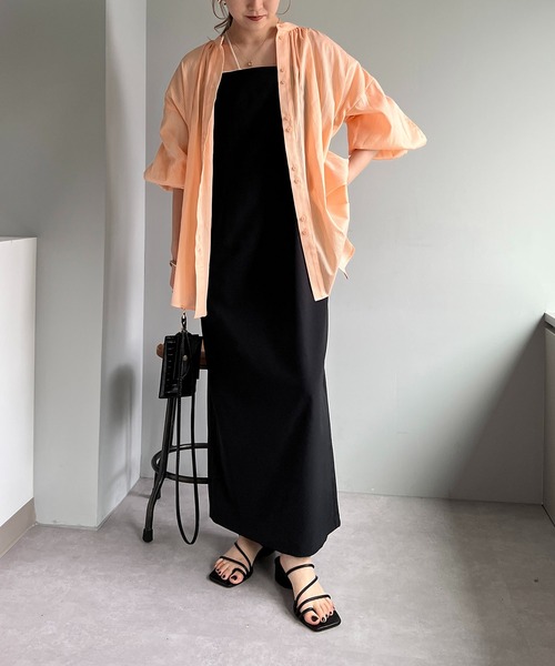 CAPRICIEUX LE'MAGE（カプリシューレマージュ）の「シアースリットデザインシャツ（シャツ/ブラウス・レディース・ホワイト/ベージュ/サーモンピンク・FREE）」の20枚目の写真