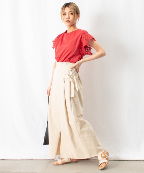 LUCA/LADY LUCK LUCA（ルカ/レディラックルカ）の「LC/LLL デニムサイドベルトスカート（デニムスカート・レディース・インディゴブルー/ライトベージュ・FREE）」の20枚目の写真