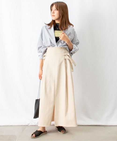 LUCA/LADY LUCK LUCA（ルカ/レディラックルカ）の「LC/LLL デニムサイドベルトスカート（デニムスカート・レディース・インディゴブルー/ライトベージュ・FREE）」の7枚目の写真