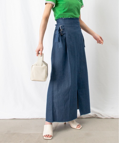 LUCA/LADY LUCK LUCA（ルカ/レディラックルカ）の「LC/LLL デニムサイドベルトスカート（デニムスカート・レディース・インディゴブルー/ライトベージュ・FREE）」の10枚目の写真