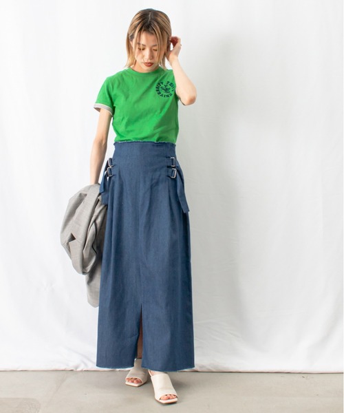 LUCA/LADY LUCK LUCA（ルカ/レディラックルカ）の「LC/LLL デニムサイドベルトスカート（デニムスカート・レディース・インディゴブルー/ライトベージュ・FREE）」の18枚目の写真