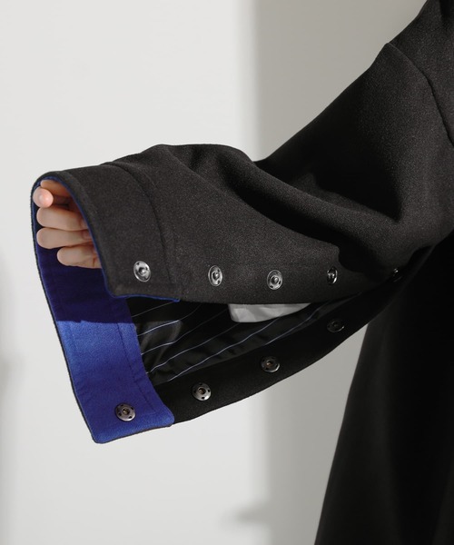 osharewalker（オシャレウォーカー）の「【廃盤】『スタンドカラー配色メルトンコート』（その他アウター・レディース・ブラック・FREE）」の15枚目の写真