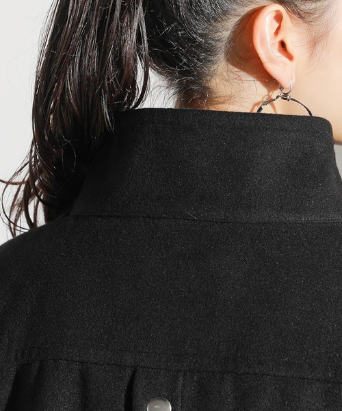 osharewalker（オシャレウォーカー）の「【廃盤】『スタンドカラー配色メルトンコート』（その他アウター・レディース・ブラック・FREE）」の17枚目の写真