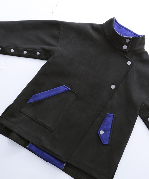 osharewalker（オシャレウォーカー）の「【廃盤】『スタンドカラー配色メルトンコート』（その他アウター・レディース・ブラック・FREE）」の21枚目の写真