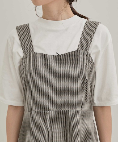 VIS（ビス）の「【洗える・EASY CARE】【セットアップ対応】チェック＆無地ジャンパースカート（ジャンパースカート・レディース・グレー系その他/キャメル・FREE）」の20枚目の写真