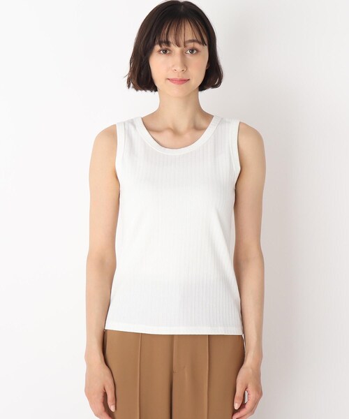 LAURA ASHLEY(ローラアシュレイ)の「【洗える】飾り編みリブジャージータンクトップ(タンクトップ・レディース・アイボリー/ライトグレー/ブラック/ベビーピンク/ネイビー・38/40)」の12枚目の写真