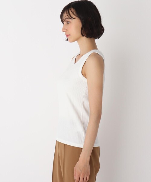LAURA ASHLEY(ローラアシュレイ)の「【洗える】飾り編みリブジャージータンクトップ(タンクトップ・レディース・アイボリー/ライトグレー/ブラック/ベビーピンク/ネイビー・38/40)」の13枚目の写真