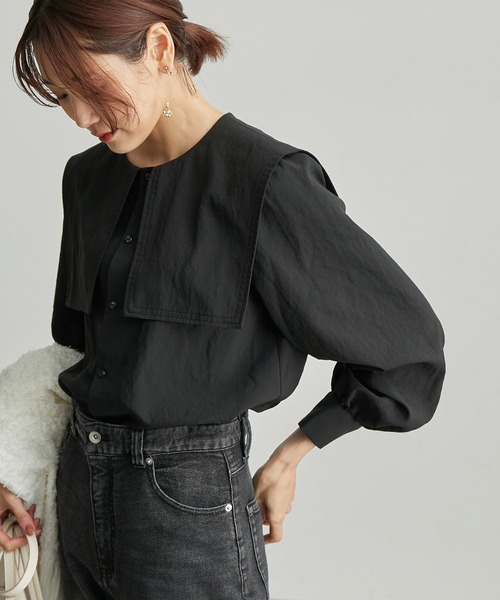 ROPE' PICNIC（ロペピクニック）の「リンクコーデ/セーラーカラーブラウス（シャツ/ブラウス・レディース・ホワイト/ブラック/カーキ/グレー系その他・38）」の3枚目の写真