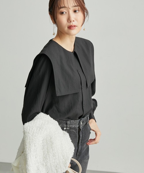 ROPE' PICNIC（ロペピクニック）の「リンクコーデ/セーラーカラーブラウス（シャツ/ブラウス・レディース・ホワイト/ブラック/カーキ/グレー系その他・38）」の8枚目の写真