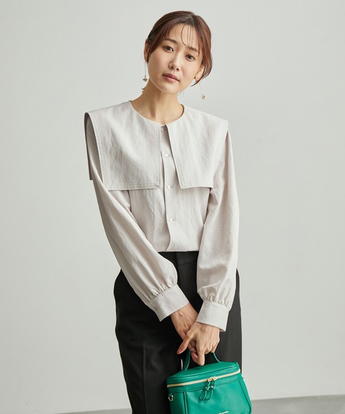 ROPE' PICNIC（ロペピクニック）の「リンクコーデ/セーラーカラーブラウス（シャツ/ブラウス・レディース・ホワイト/ブラック/カーキ/グレー系その他・38）」の12枚目の写真