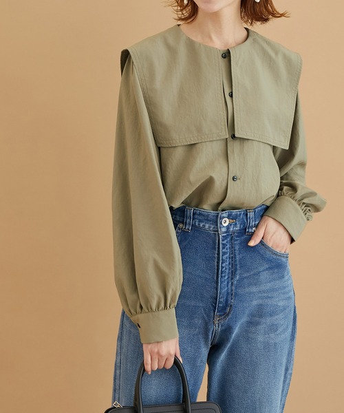 ROPE' PICNIC（ロペピクニック）の「リンクコーデ/セーラーカラーブラウス（シャツ/ブラウス・レディース・ホワイト/ブラック/カーキ/グレー系その他・38）」の5枚目の写真