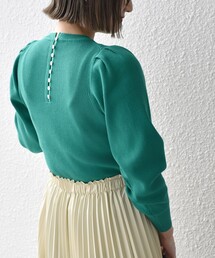 SHIPS | *〈手洗い可能〉スイスオーガニックコットンパフスリーブ◆(ニット/セーター)