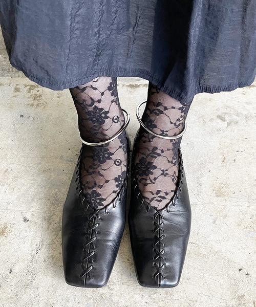 【関税込み】UNDERCOVER グリーン フローラル レース ソックス miniministore レースソックス レディース シースルー 花柄 脱げ