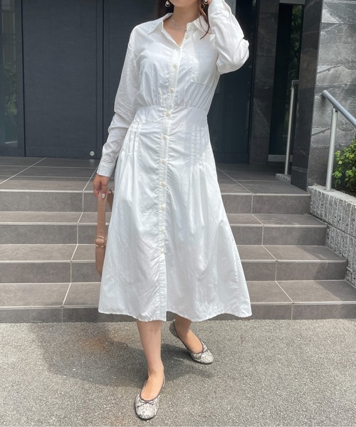 ロングスリーブシャーリングxラインシャツワンピース ワンピース Stylesea スタイルシー のファッション通販 Zozotown