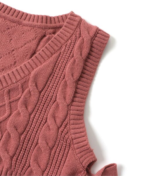 BREEZE（ブリーズ）の「【洗濯機でお洗濯OK】ニットビスチェセットワンピース_ウォッシャブル（ワンピース・キッズ・アイボリー/チャコール・130/80/140/100/120/90/110）」の9枚目の写真