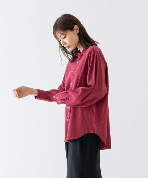 BRICK & SONS（ブリックアンドサンズ）の「コットンレーヨン リラックスラグランスリーブシャツ＜レッド＞（シャツ/ブラウス・メンズ・レッド・LL/S/M/L）」の7枚目の写真