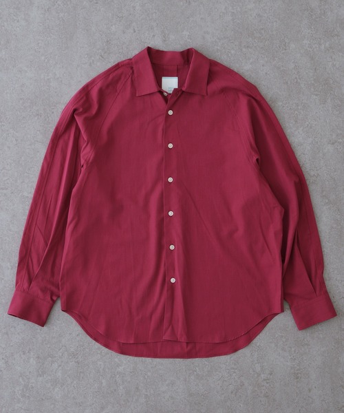 BRICK & SONS（ブリックアンドサンズ）の「コットンレーヨン リラックスラグランスリーブシャツ＜レッド＞（シャツ/ブラウス・メンズ・レッド・LL/S/M/L）」の10枚目の写真