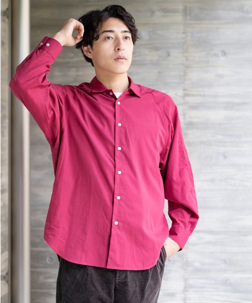 BRICK & SONS（ブリックアンドサンズ）の「コットンレーヨン リラックスラグランスリーブシャツ＜レッド＞（シャツ/ブラウス・メンズ・レッド・LL/S/M/L）」の15枚目の写真