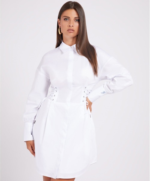 Guess(ゲス)の「Celie Dress(シャツワンピース・レディース・ホワイト/オリーブ・MEDIUM/SMALL/X-SMALL)」の7枚目の写真