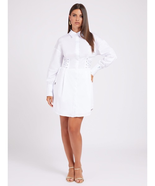 Guess(ゲス)の「Celie Dress(シャツワンピース・レディース・ホワイト/オリーブ・MEDIUM/SMALL/X-SMALL)」の8枚目の写真