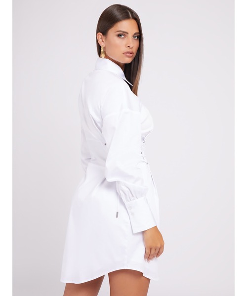 Guess(ゲス)の「Celie Dress(シャツワンピース・レディース・ホワイト/オリーブ・MEDIUM/SMALL/X-SMALL)」の6枚目の写真