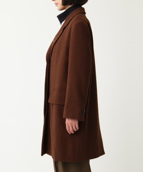 MARGARET HOWELL（マーガレットハウエル）の「BRITISH WOOL TWEED（チェスターコート・レディース・ブラウン・1/2）」の3枚目の写真