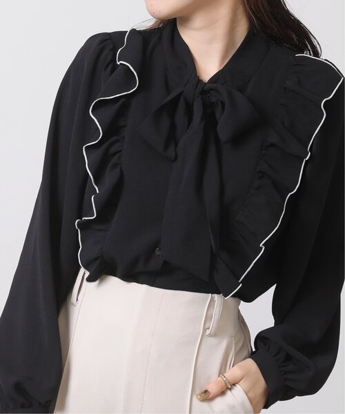 RAY CASSIN(レイカズン)の「ボータイフリルブラウス(シャツ/ブラウス・レディース・ピンク/ブラック/オフホワイト・FREE)」の3枚目の写真