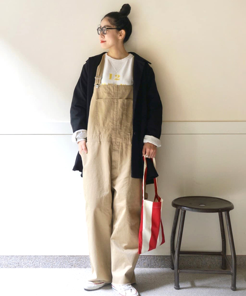 JOURNAL STANDARD LUXE(ジャーナルスタンダード ラックス)の「チノクロス スタンダードオーバーオール(サロペット/オーバーオール・レディース・ベージュ・FREE)」の4枚目の写真