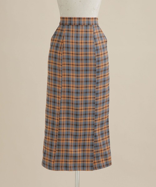 NANO universe（ナノユニバース）の「LB.04/ストレートシルエットチェック柄スカート（スカート・レディース・グリーン/オレンジ/キャメル・FREE）」の20枚目の写真