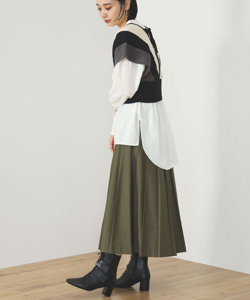 BEAMS HEART（ビームスハート）の「BEAMS HEART / カットソー ベスト セット【セットアイテム】（ニット/セーター・レディース・ブラック/グリーン/ブラウン系その他3・FREE）」の12枚目の写真