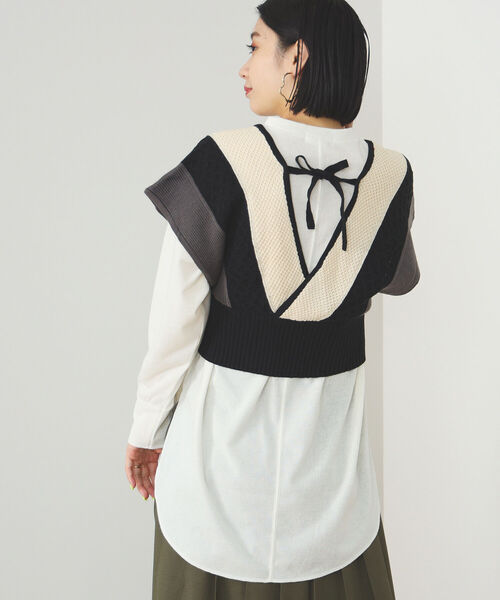 BEAMS HEART（ビームスハート）の「BEAMS HEART / カットソー ベスト セット【セットアイテム】（ニット/セーター・レディース・ブラック/グリーン/ブラウン系その他3・FREE）」の21枚目の写真