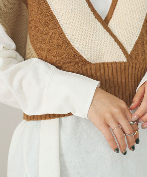 BEAMS HEART（ビームスハート）の「BEAMS HEART / カットソー ベスト セット【セットアイテム】（ニット/セーター・レディース・ブラック/グリーン/ブラウン系その他3・FREE）」の13枚目の写真
