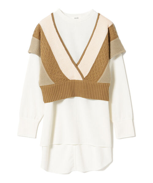 BEAMS HEART（ビームスハート）の「BEAMS HEART / カットソー ベスト セット【セットアイテム】（ニット/セーター・レディース・ブラック/グリーン/ブラウン系その他3・FREE）」の10枚目の写真