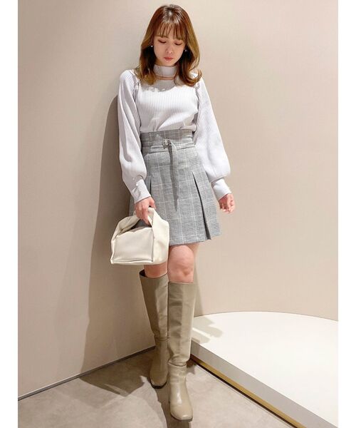 dazzlin（ダズリン）の「ボックスプリーツベルトミニスカートⅡ（スカート・レディース・グレー/ブラック・SMALL/MEDIUM）」の10枚目の写真