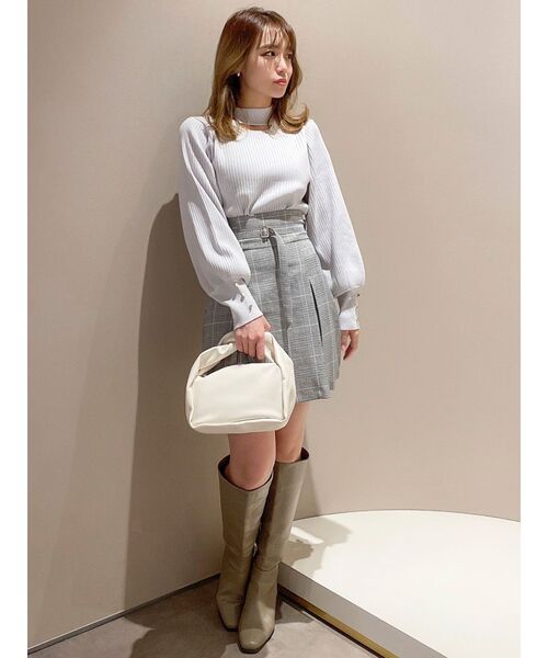 dazzlin（ダズリン）の「ボックスプリーツベルトミニスカートⅡ（スカート・レディース・グレー/ブラック・SMALL/MEDIUM）」の11枚目の写真