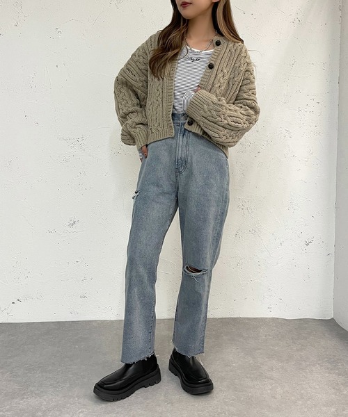apres jour mignon(アプレジュールミニョン)の「フィンガーホールリブトップス【ZOZOTOWN限定アイテム】(Tシャツ/カットソー・レディース・アイボリー/その他/ブラック・フリー/X-LARGE)」の17枚目の写真
